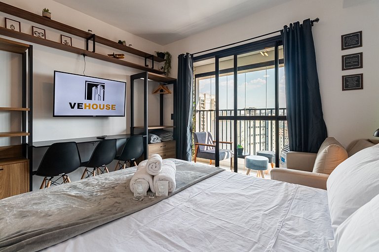 Studio 20ºandar + Ar Condicionado, Piscina e Vaga