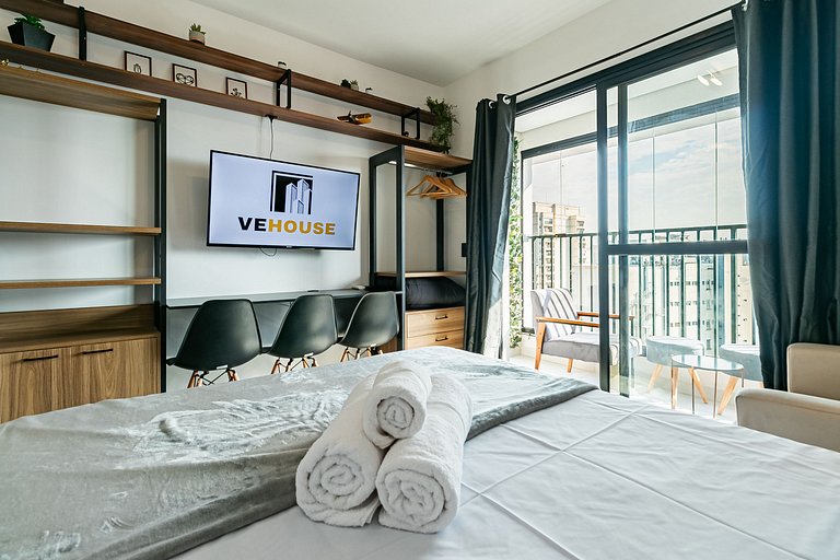 Studio 20ºandar + Ar Condicionado, Piscina e Vaga