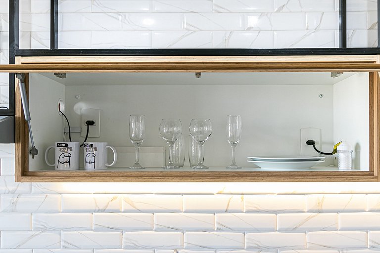 Studio TOP - Cama Queen + Vaga, Piscina e Rooftop