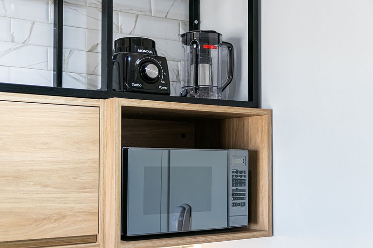 Studio TOP - Cama Queen + Vaga, Piscina e Rooftop