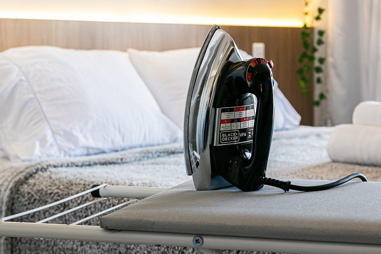 Studio TOP - Cama Queen + Vaga, Piscina e Rooftop