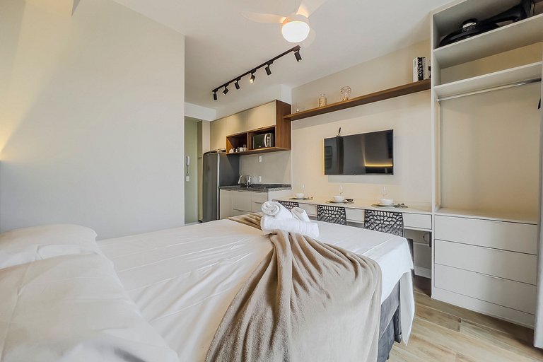 Studio com Vista Incrível + AC e Piscina