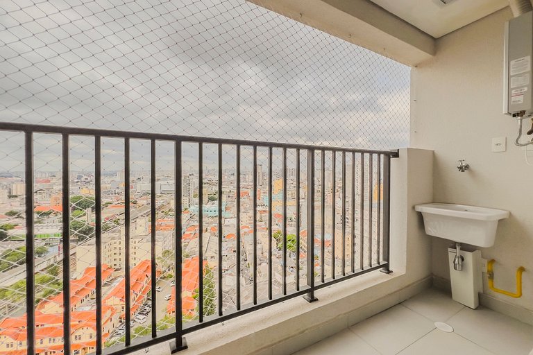 Studio com Vista Incrível + Vaga, AC e Piscina