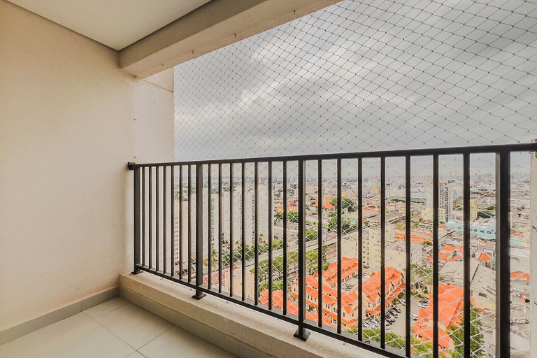 Apê TOP - Ar Condicionado + Piscina - 1 min. metrô