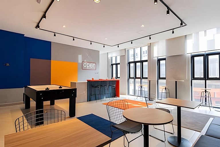 Studio p/ 4 pessoas - Piscina, Coworking e Rooftop