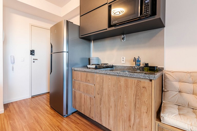 Studio p/ 4 pessoas + Vaga, Piscina e Rooftop!