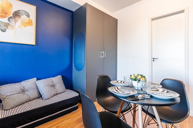 Studio p/ 4 pessoas + Vaga, Piscina e Rooftop!
