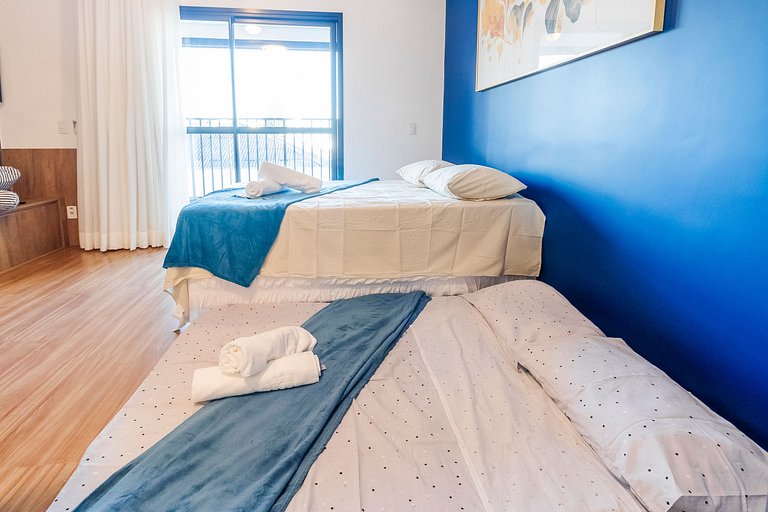 Studio p/ 4 pessoas + Vaga, Piscina e Rooftop!
