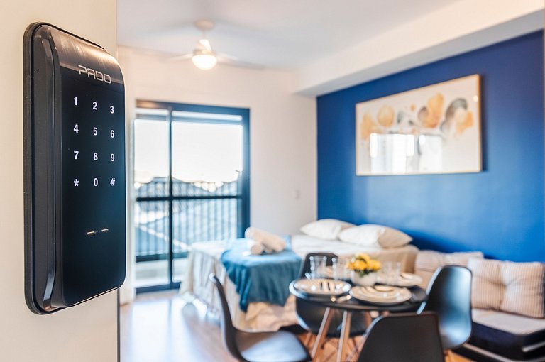 Studio p/ 4 pessoas + Piscina e Rooftop!