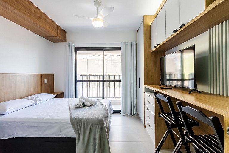 Apê Completo - Metrô, Piscina, Rooftop e Coworking