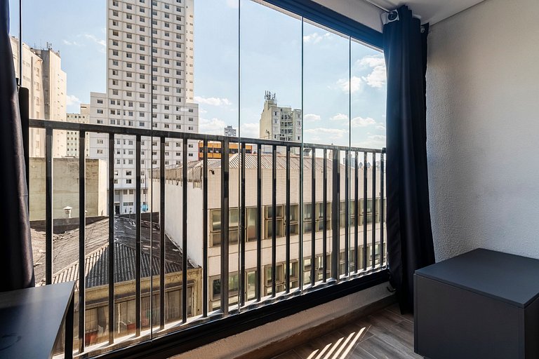 Studio Cama King + Piscina, Rooftop e Metrô