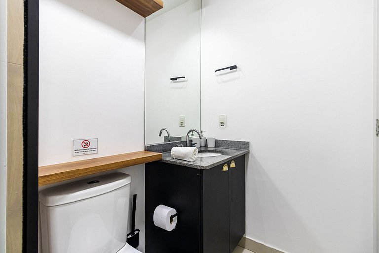 Studio Cama King + Piscina, Rooftop e Metrô