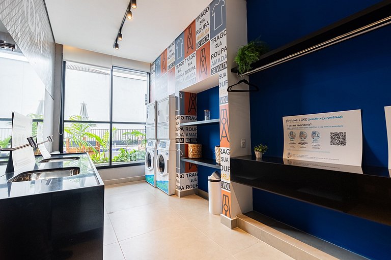 Studio Completo - Piscina, Rooftop e Coworking