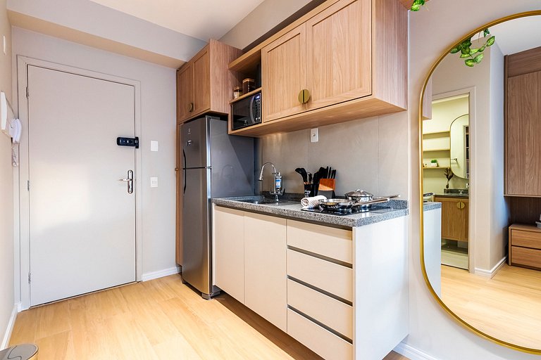 Studio Moderno C/ Vaga, AC, Piscina e Rooftop