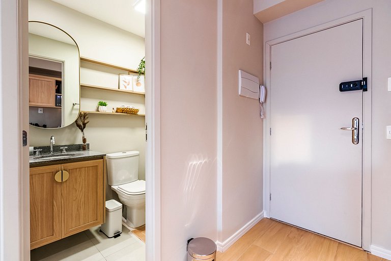 Studio Moderno C/ Vaga, AC, Piscina e Rooftop