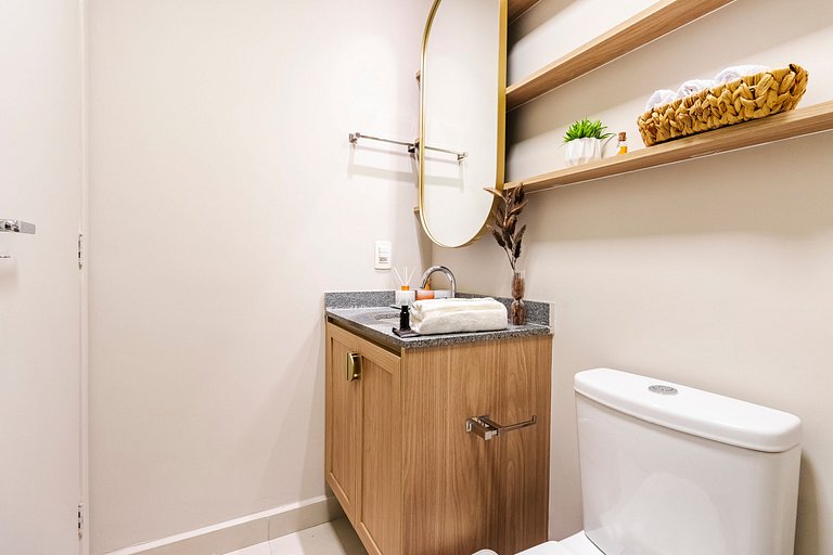 Studio Moderno C/ Vaga, AC, Piscina e Rooftop