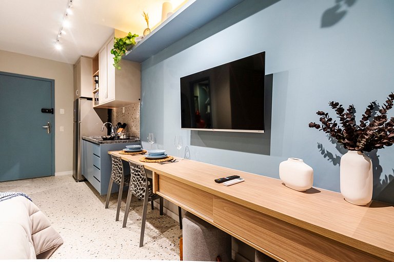 Studio c/ Banheira no 20º + Vaga e Vista Incrível!