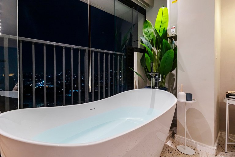 Studio c/ Banheira no 20º + Vaga e Vista Incrível!