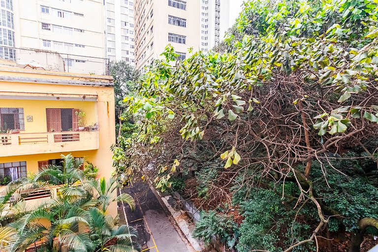 Studio Calmo c/ Vista Verde a 650m da Av. Paulista