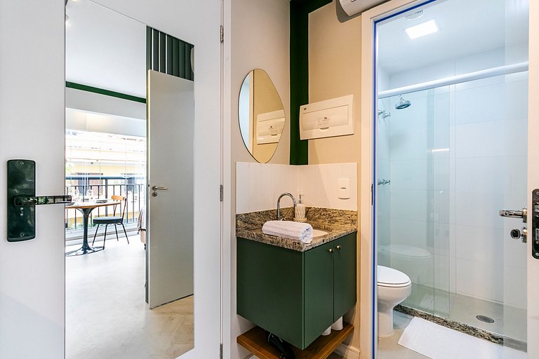 Studio Calmo c/ Vista Verde a 650m da Av. Paulista