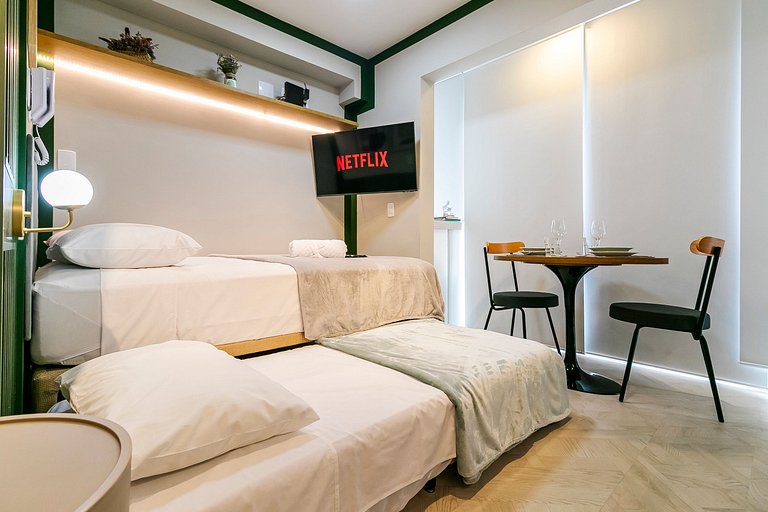 Studio Calmo c/ Vista Verde a 650m da Av. Paulista