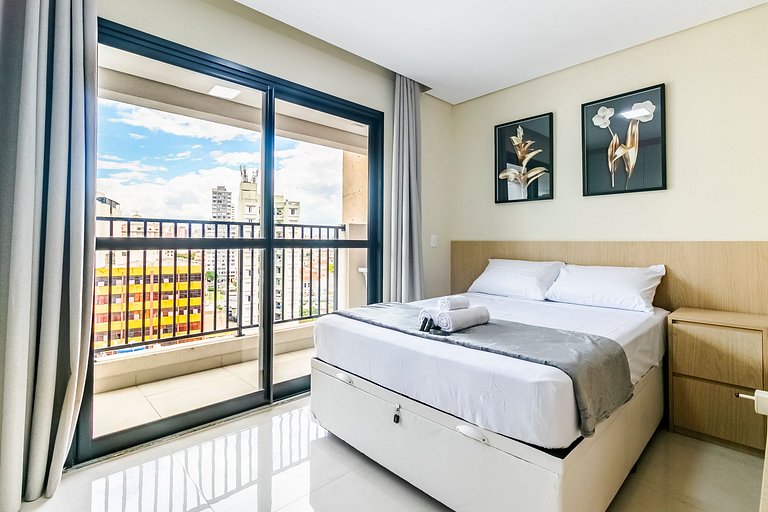 Studio p/ 4 pessoas - Piscina, Coworking e Rooftop