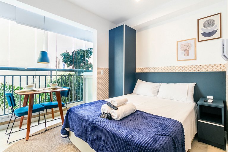 Charmoso Studio Azul a 650m da Av. Paulista