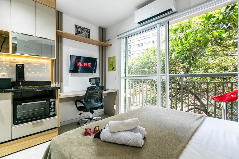 Studio apenas 650m da Av. Paulista + Academia