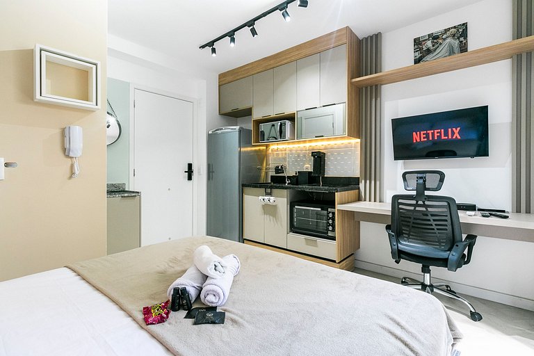 Studio apenas 650m da Av. Paulista + Academia