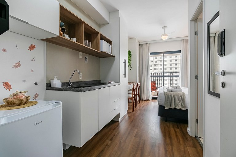 Studio Exclusivo Cama King + Vaga e Piscina!