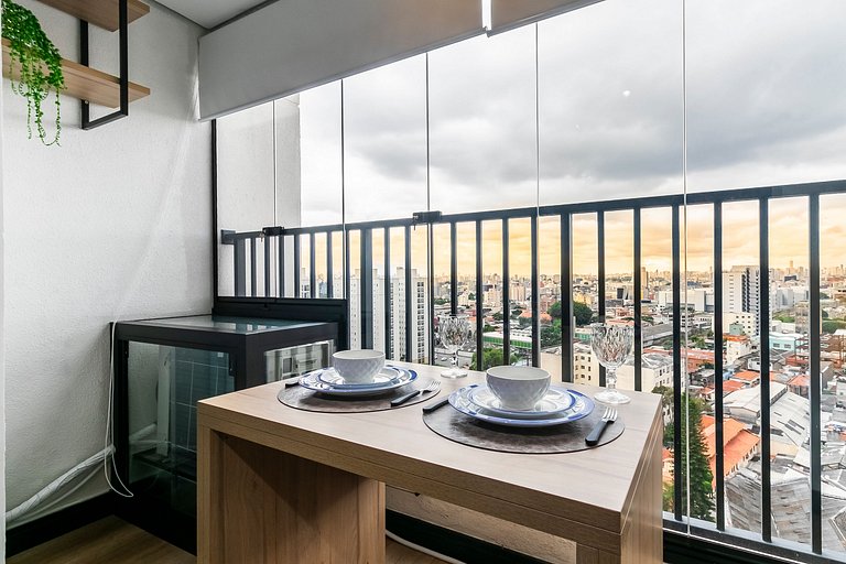 Studio Luxo e Vista Incrível + AC e Piscina