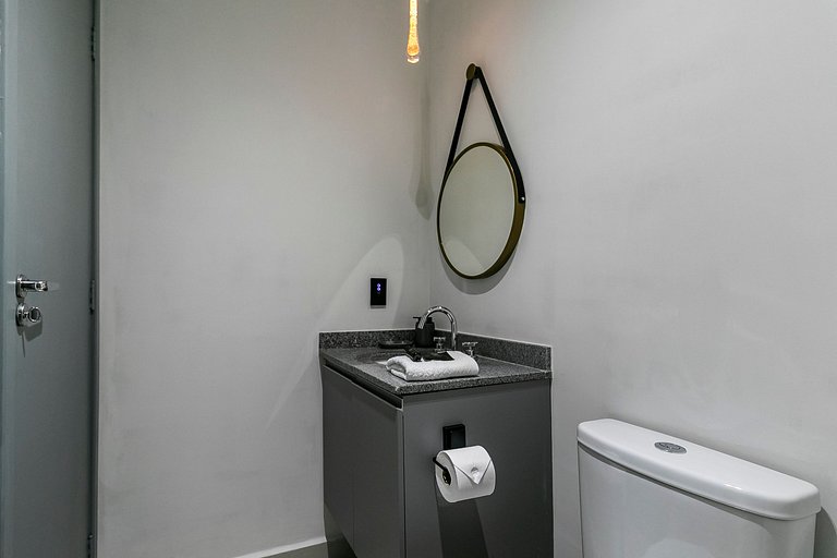 Studio Luxo e Vista Incrível + AC, Vaga e Piscina