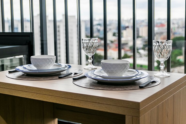 Studio Luxo e Vista Incrível + AC e Piscina