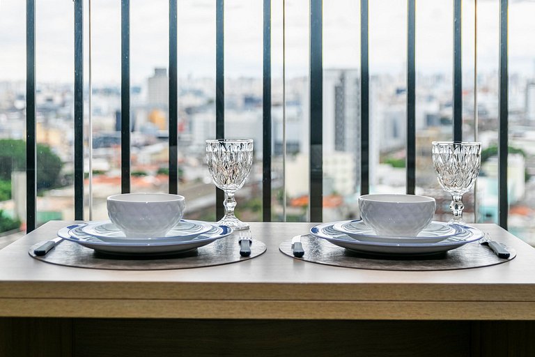 Studio Luxo e Vista Incrível + AC e Piscina