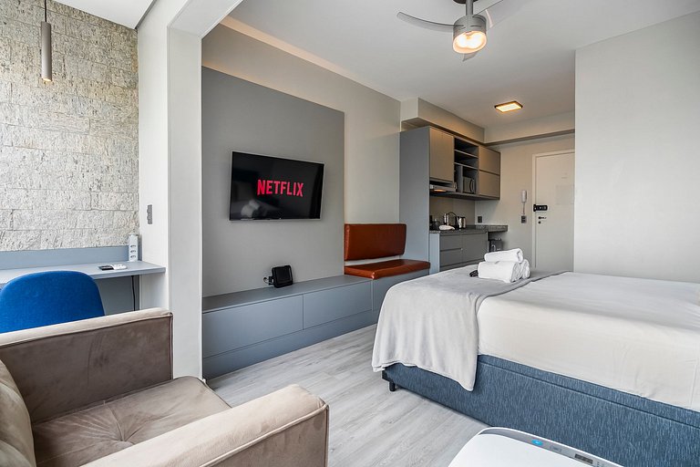 SP Luxo - Cama Queen - Andar Alto e AC