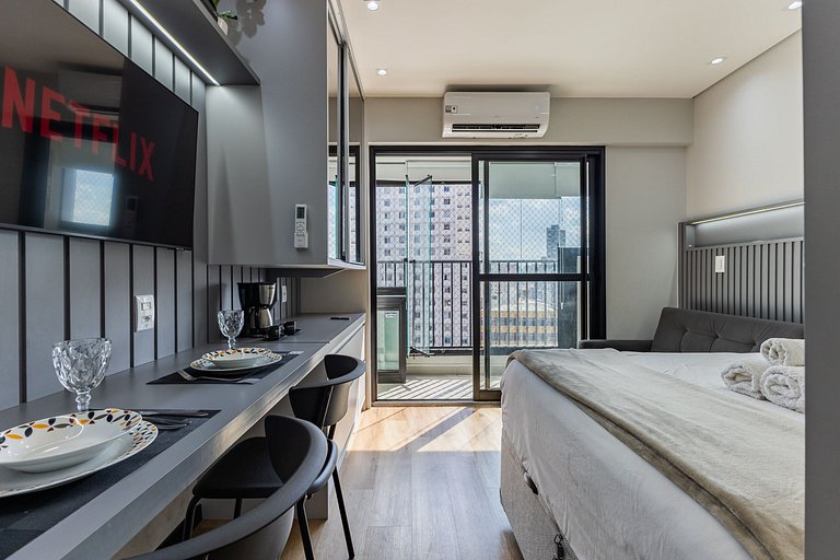 Studio Alto Nível c/ Vista no Centro de SP