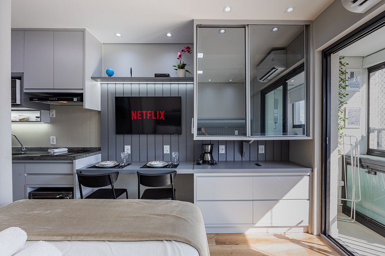 Studio Alto Nível c/ Vista no Centro de SP + Vaga