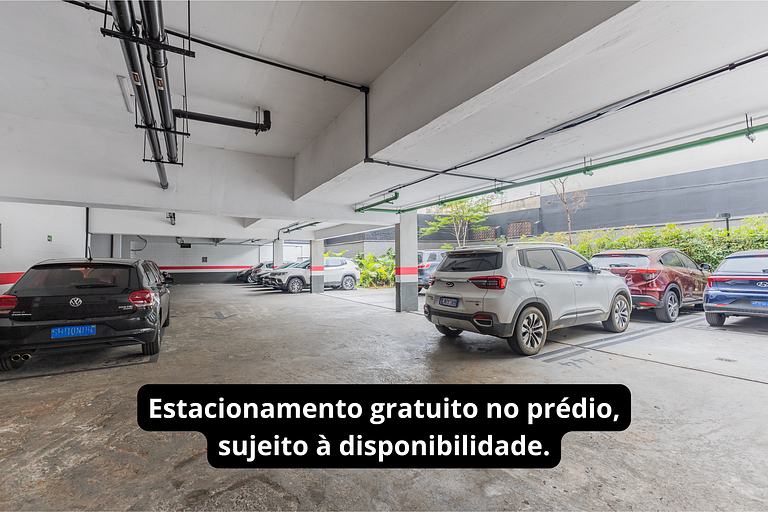 Studio p/ 4 pessoas + Vaga, Piscina e Coworking