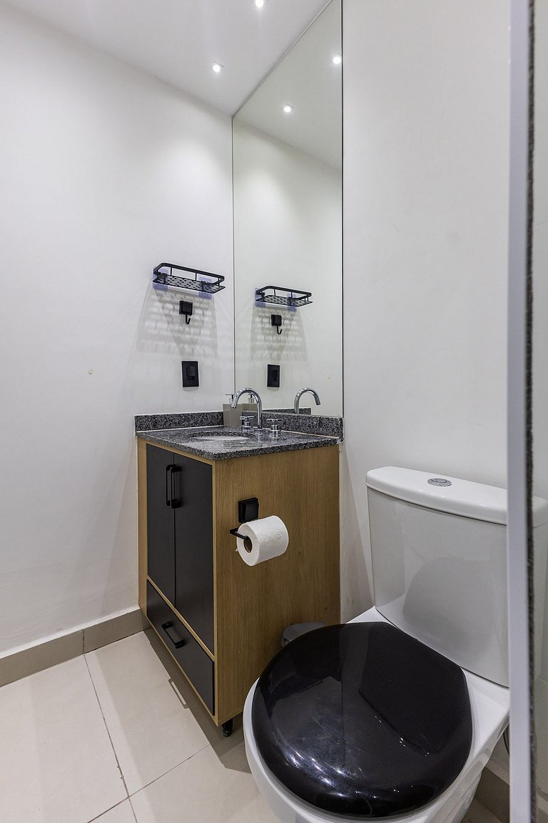 Studio Industrial Moderno + AC, Vaga e Piscina!