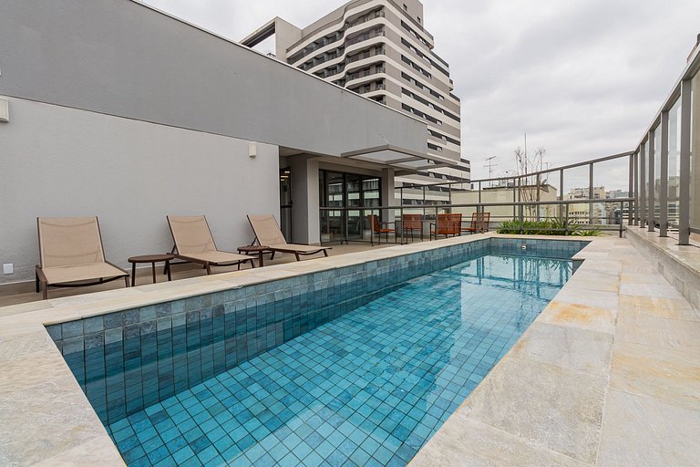 Apê Descolado na República - Rooftop e Piscina
